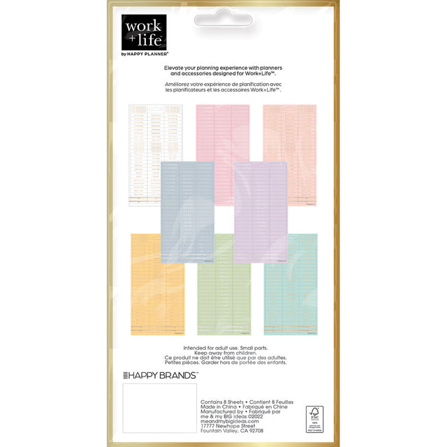 Happy Planner Work Life Bright Pastels Sticker Sheets