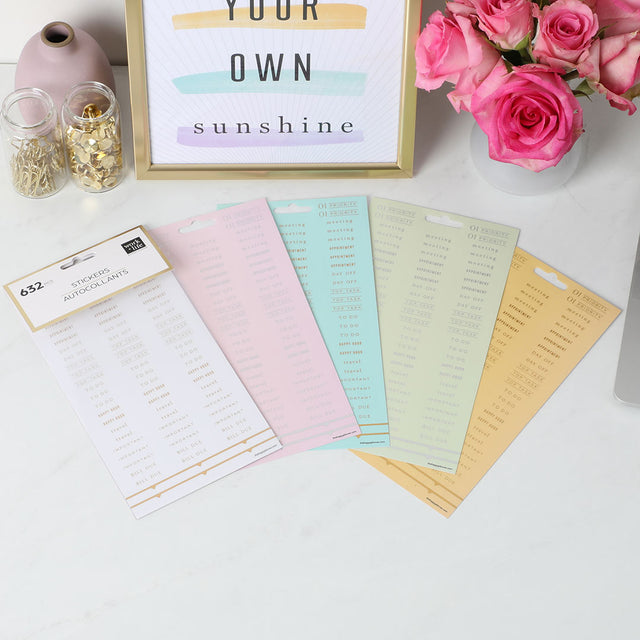 Happy Planner Work Life Bright Pastels Sticker Sheets