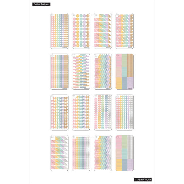 Happy Planner Work Life Bright Pastels Fan Sticker Book