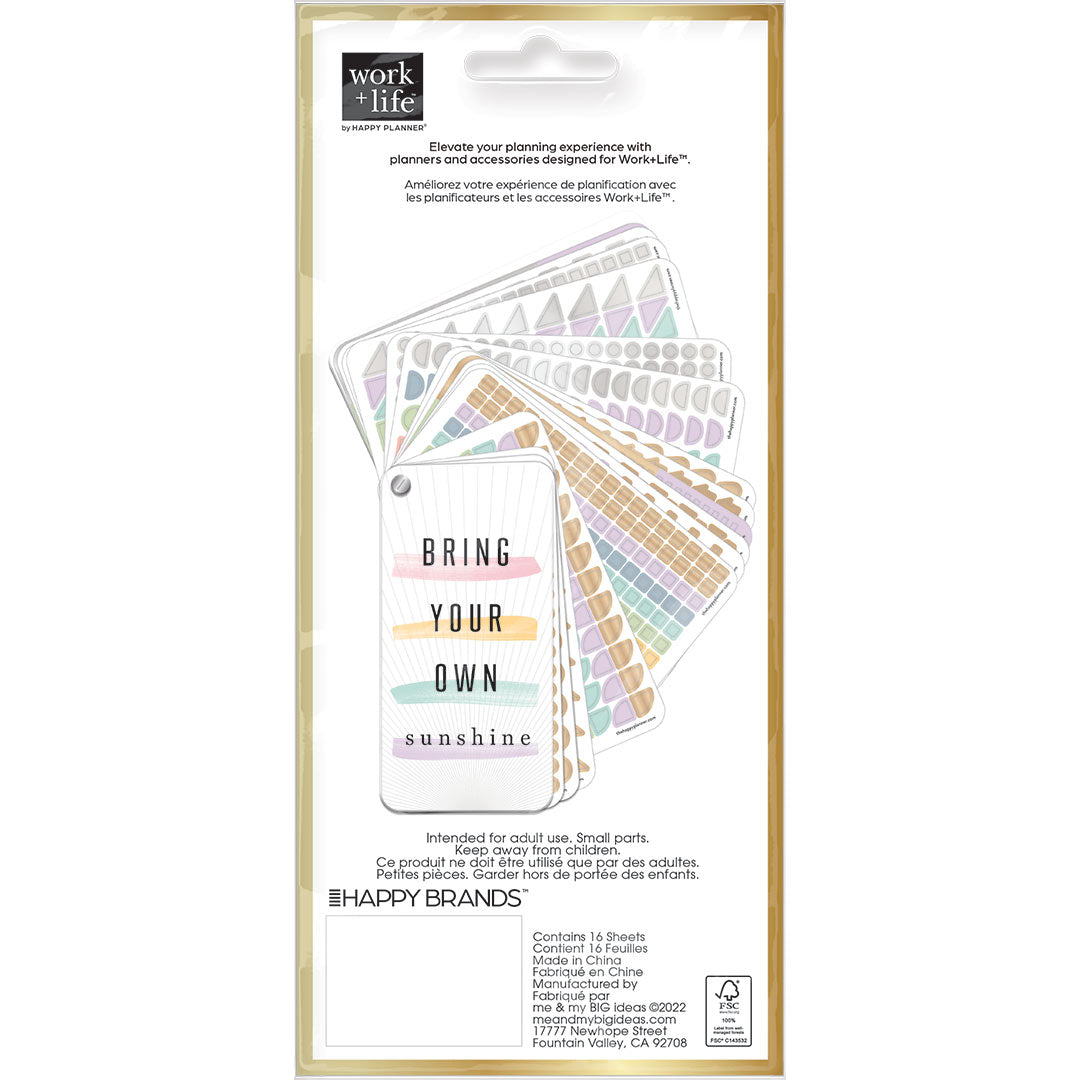 Happy Planner Work Life Bright Pastels Fan Sticker Book | Me & My Big Ideas