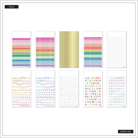 Happy Planner Bright Clear Essentials Sticker Book sheets