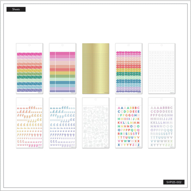 Happy Planner Bright Clear Essentials Sticker Book sheets