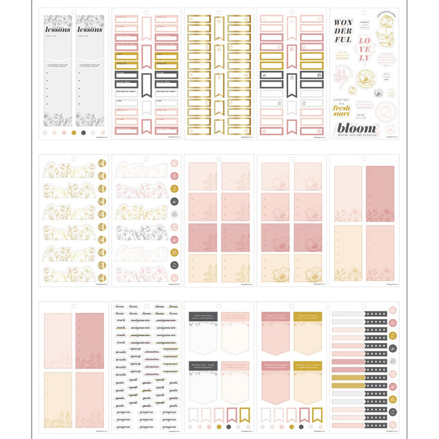 Happy Planner Fancy Florals Teacher Stickers Value Pack