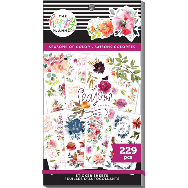 Happy Planner 194pc Sophisticated Floral Alphabet 10 Sheet Sticker