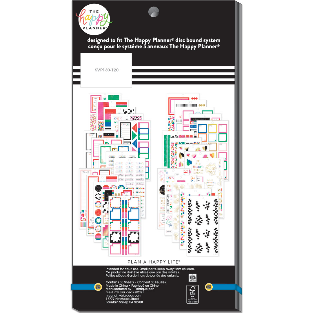 Happy Planner Bold and Bright Value Sticker Pack