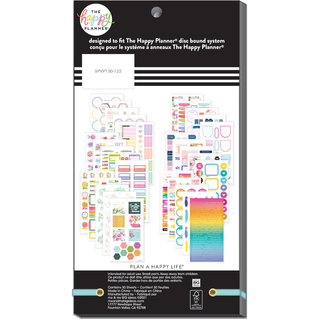 Happy Planner Colour Your World Mini Value Pack Stickers