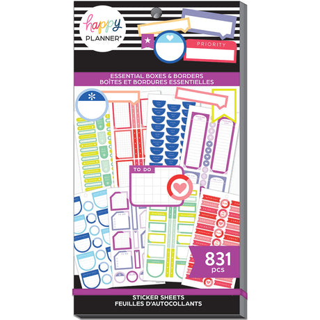 Happy Planner Essential Boxes & Borders Sticker Book Value Pack