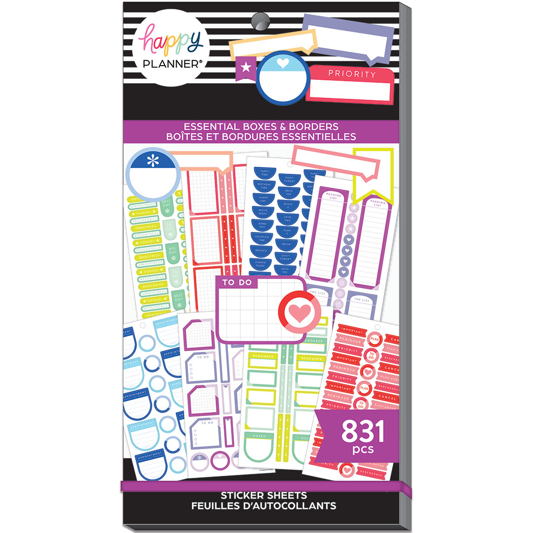 Happy Planner Essential Boxes & Borders Sticker Book Value Pack