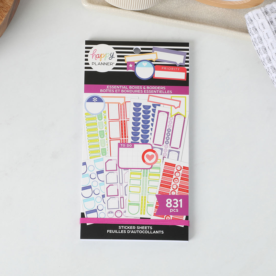 Happy Planner Essential Boxes & Borders Sticker Book Value Pack