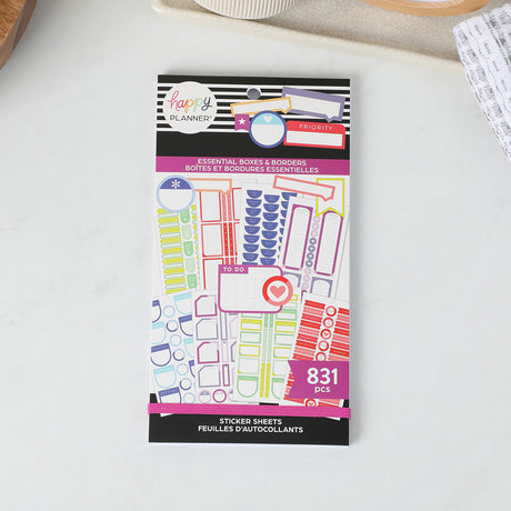 Happy Planner Essential Boxes & Borders Sticker Book Value Pack