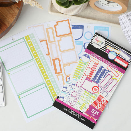 Happy Planner Essential Boxes & Borders Sticker Book Value Pack