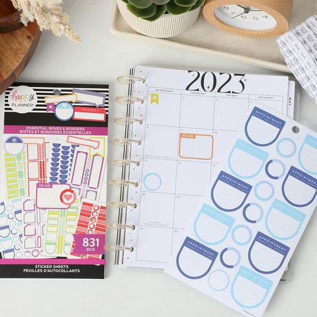 Happy Planner Essential Boxes & Borders Sticker Book Value Pack