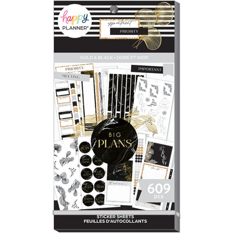 Happy Planner Gold & Black Sticker Book Value Pack