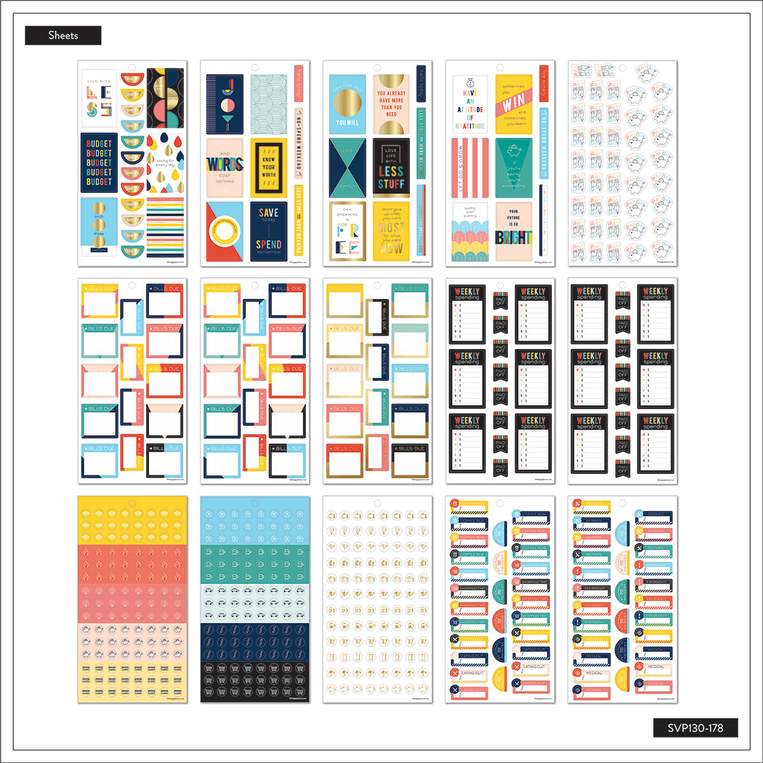 Happy Planner Bright Retro Sticker Book Value Pack