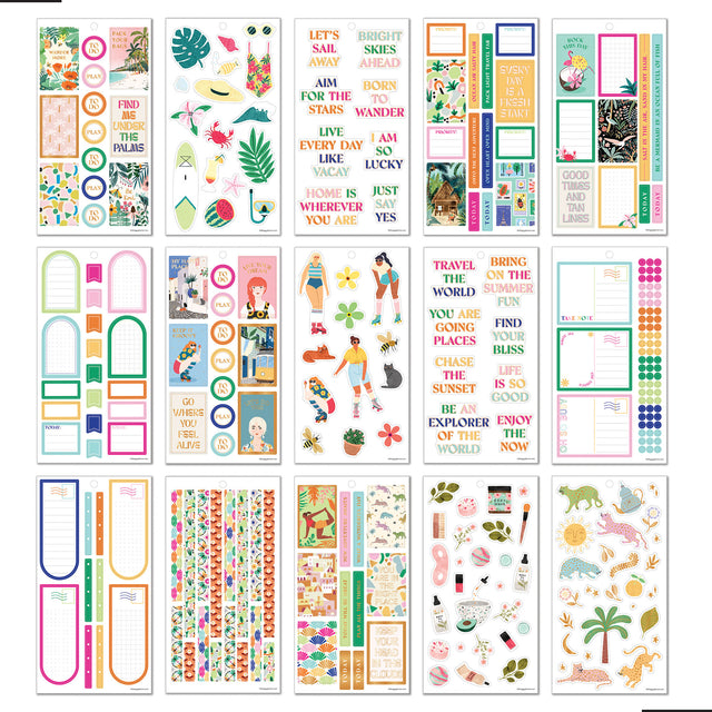 Happy Planner Bright Travels CLASSIC Sticker Book Value Pack - Tània Garcia