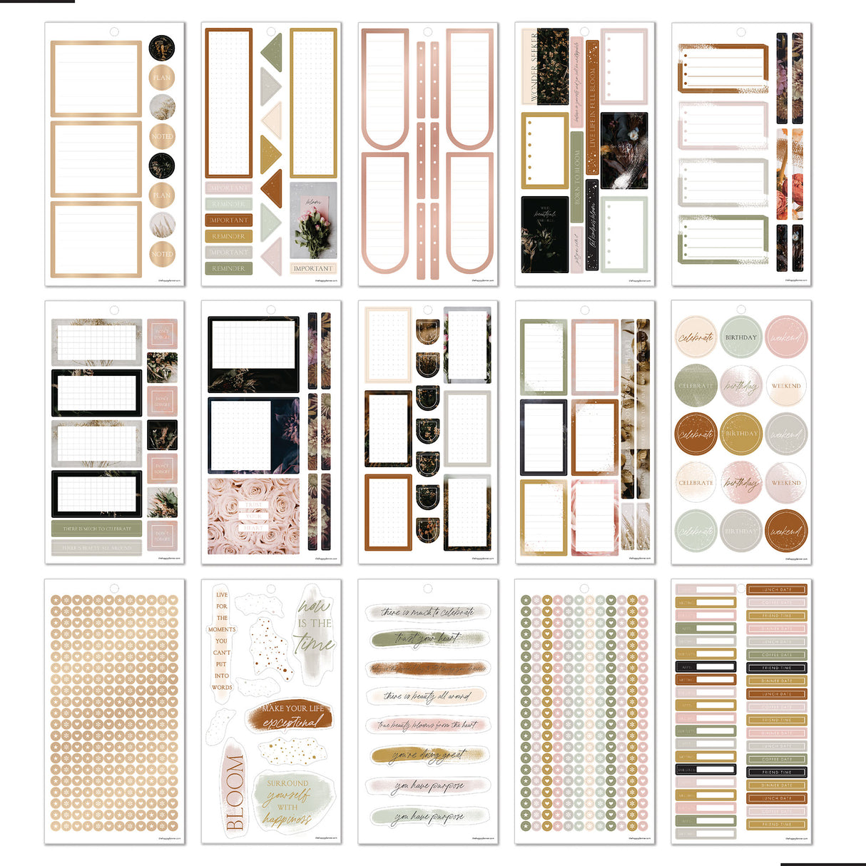 Happy Planner Moody Florals CLASSIC Sticker Book Value Pack