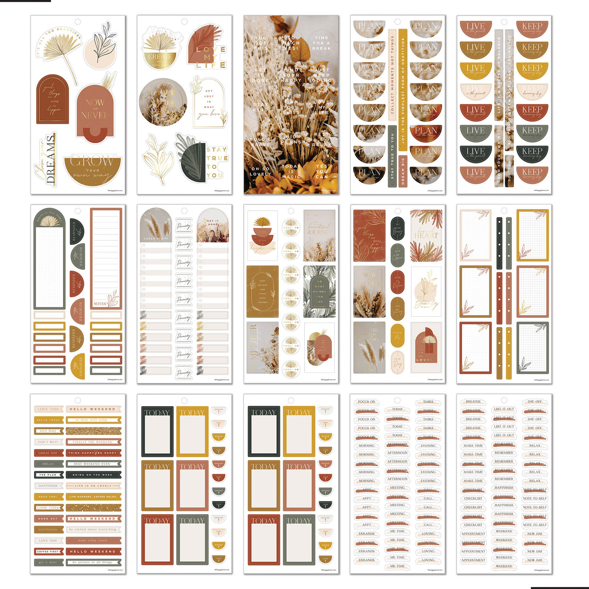 Happy Planner Dried Florals Sticker Book Value Pack