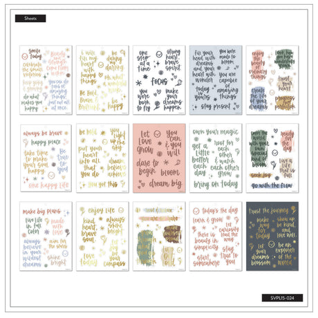 Happy Planner Gentle Reminders Large Sticker Book sheets