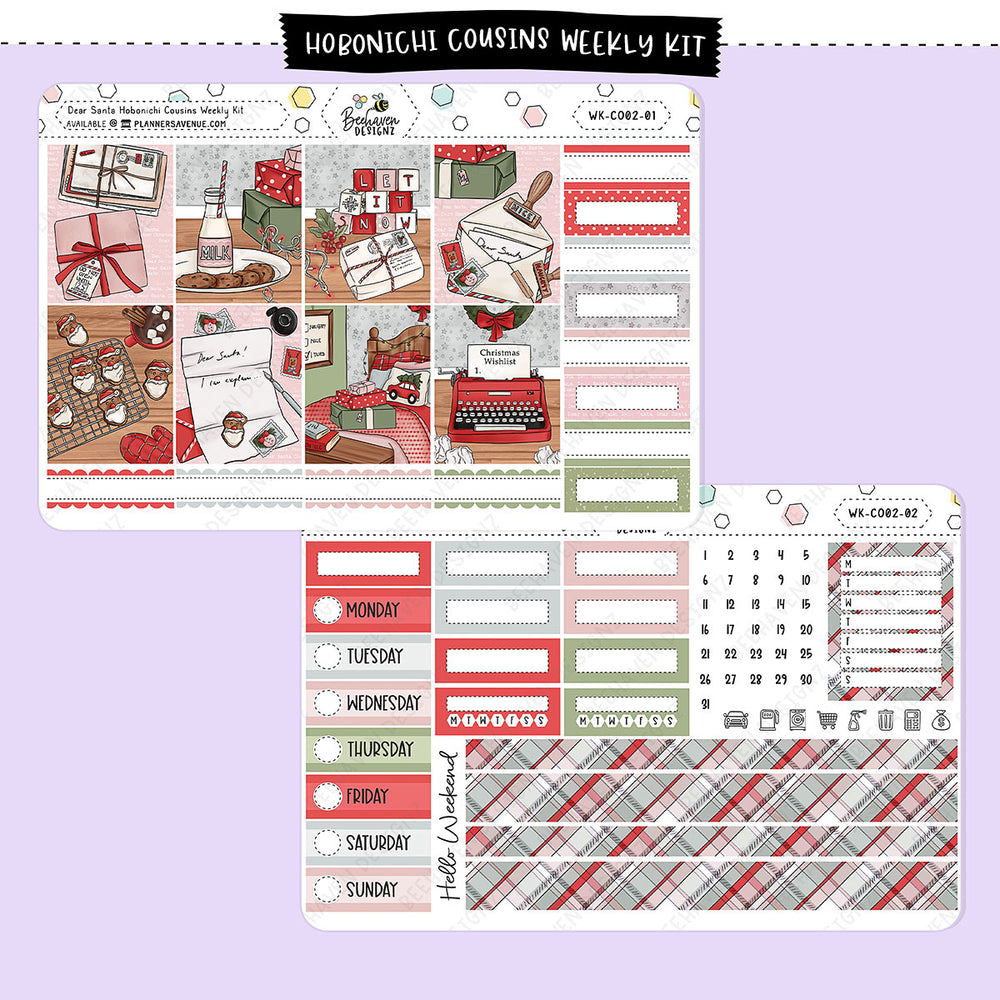 Dear Santa Hobonichi Cousins Weekly Sticker Kit