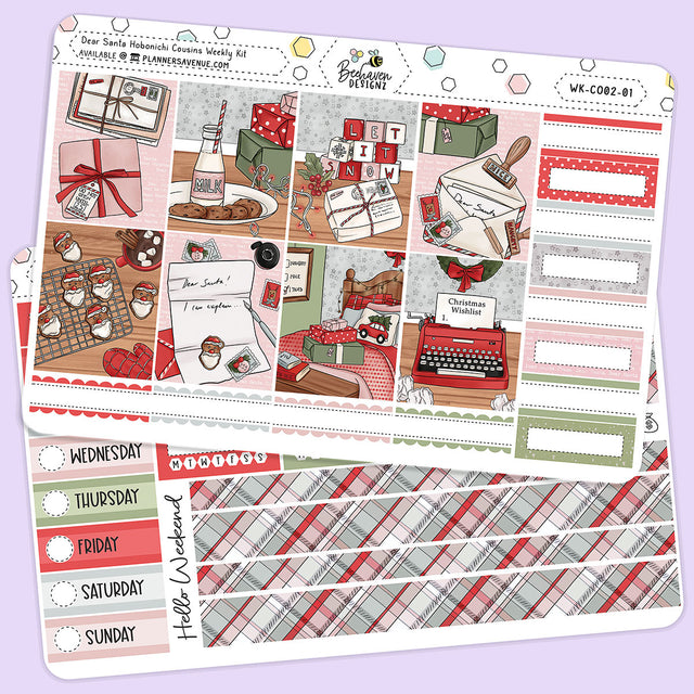 Dear Santa Hobonichi Cousins Weekly Sticker Kit