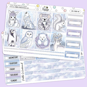 Winter Friends Hobonichi Cousins Weekly Sticker Kit