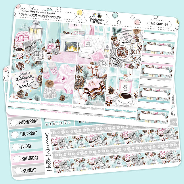 Winters Here Hobonichi Cousins Weekly Sticker Kit