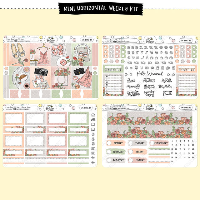 Love Song Horizontal Mini Weekly Sticker Kit