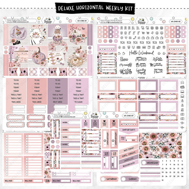 Autumn Pumpkin Horizontal Planner Sticker Kit