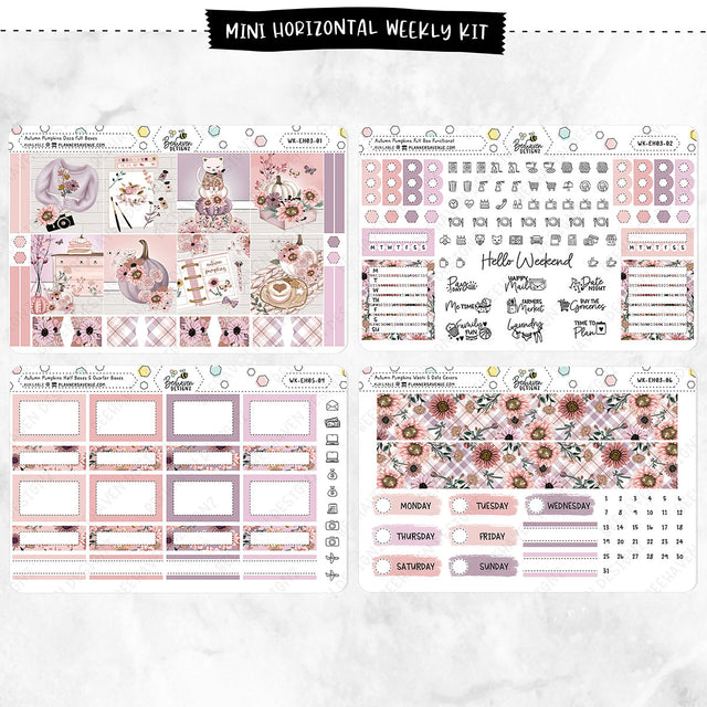 Autumn Pumpkin Horizontal Weekly Sticker Kit