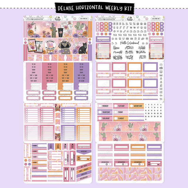 Crystal Cactus Horizontal Weekly Sticker Kit