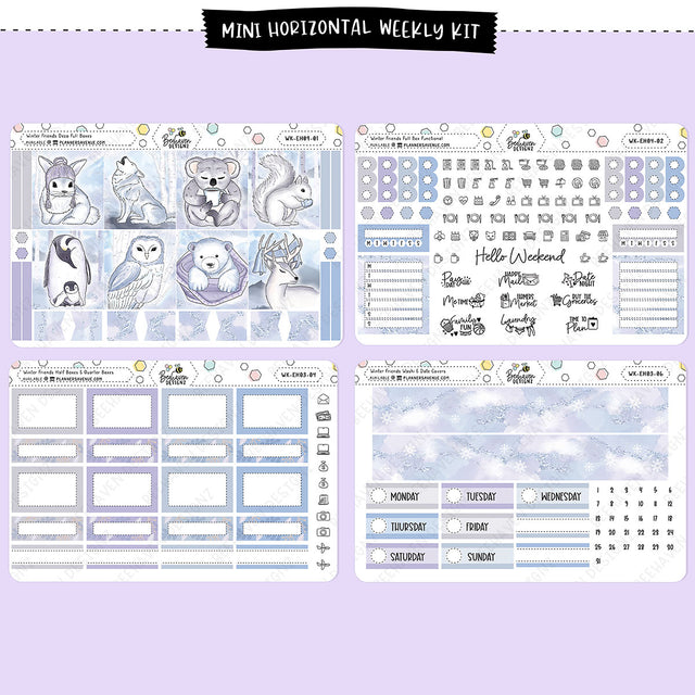 Winter Friends Horizontal Weekly Sticker Kit