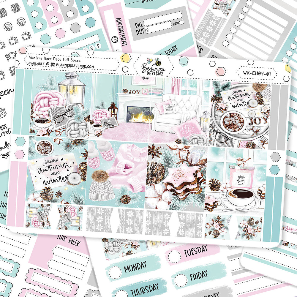 Winters Here Horizontal Weekly Sticker Kit