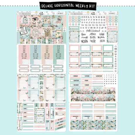 Flowers Flutter Horizontal Weekly Sticker Kit