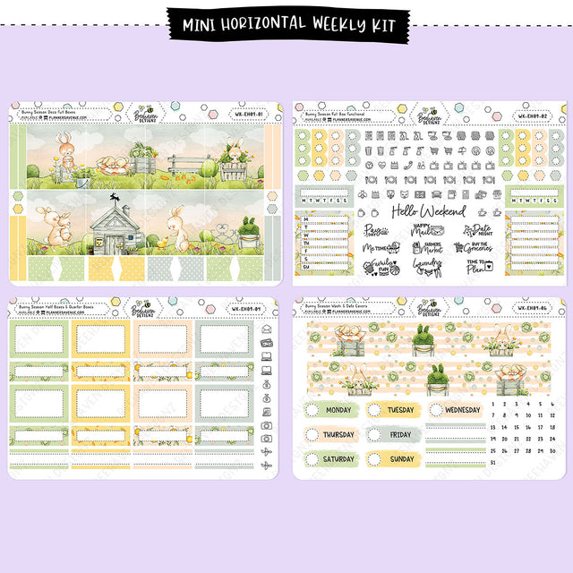 Bunny Season Horizontal Weekly Sticker Kit