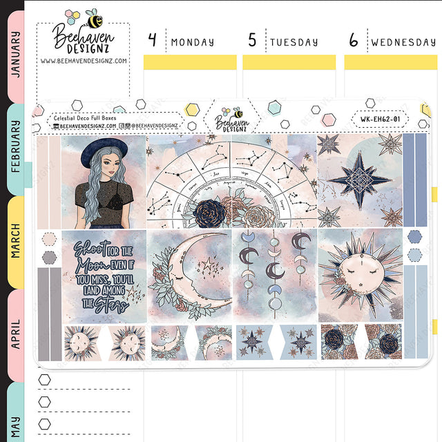 Celestial Horizontal Weekly Sticker Kit