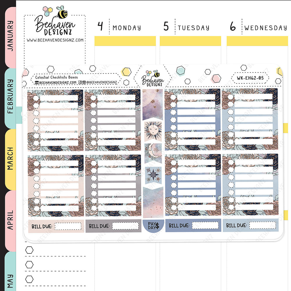 Celestial Horizontal Weekly Sticker Kit