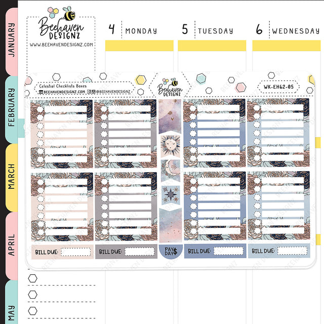 Celestial Horizontal Weekly Sticker Kit