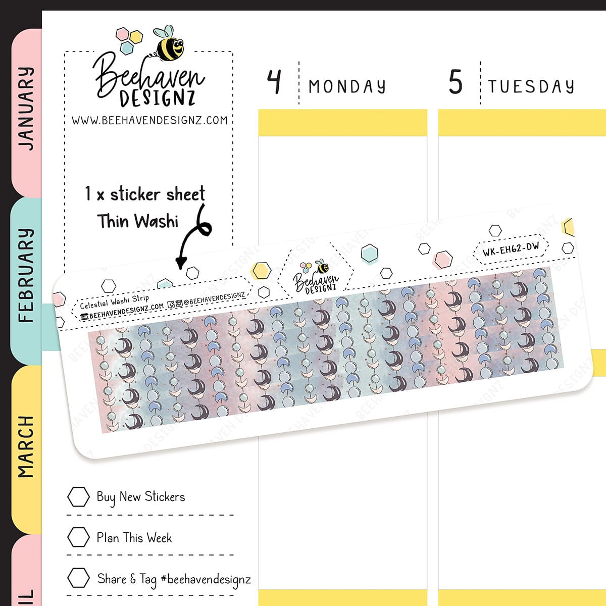 Celestial Planner Washi Stickers