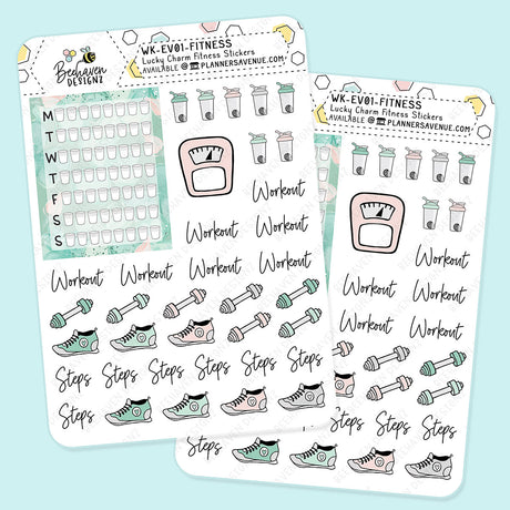 Lucky Charm Fitness Planner Stickers