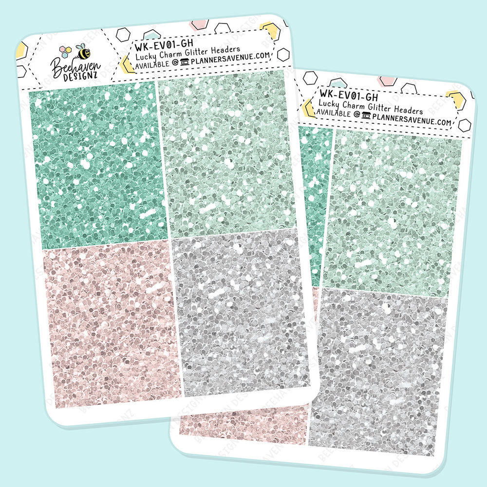 Lucky Charm Glitter Header Stickers