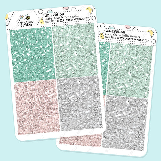 Lucky Charm Glitter Header Stickers