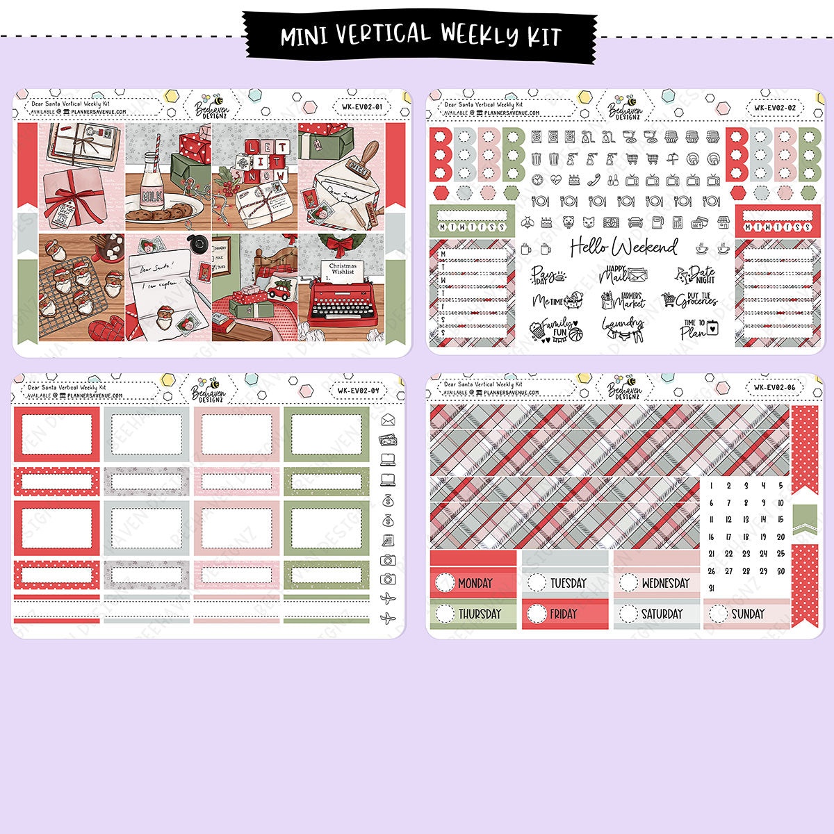 Dear Santa Vertical Weekly Sticker Kit