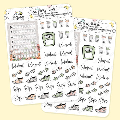 Love Song Fitness Planner Stickers