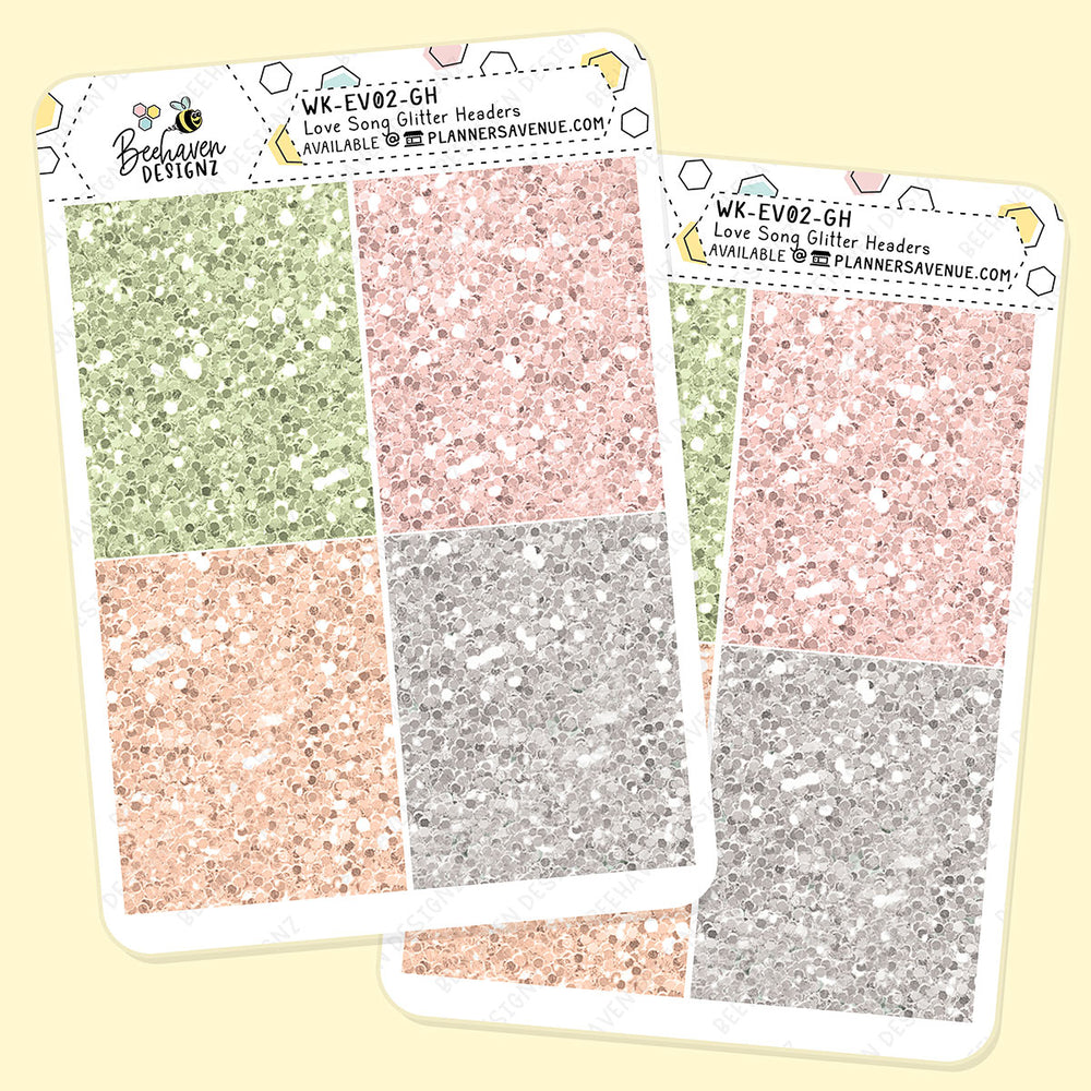 Love Song Glitter Header Stickers