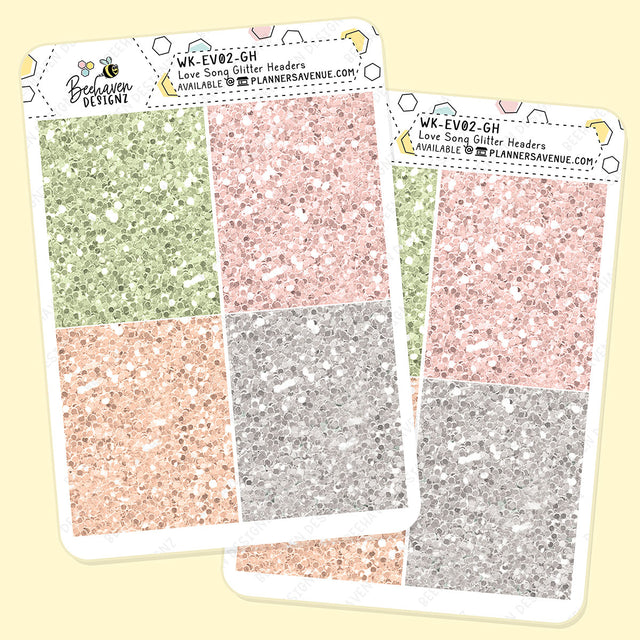 Love Song Glitter Header Stickers