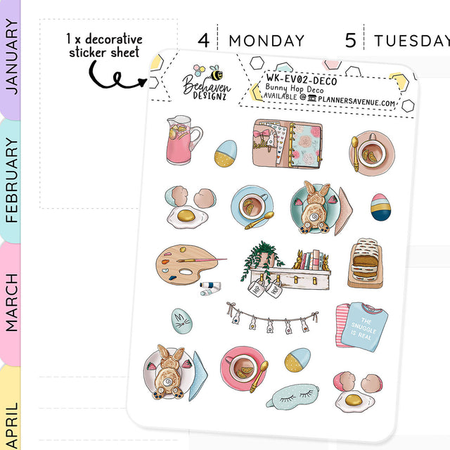 Bunny Hop Decorative Planner Sticker