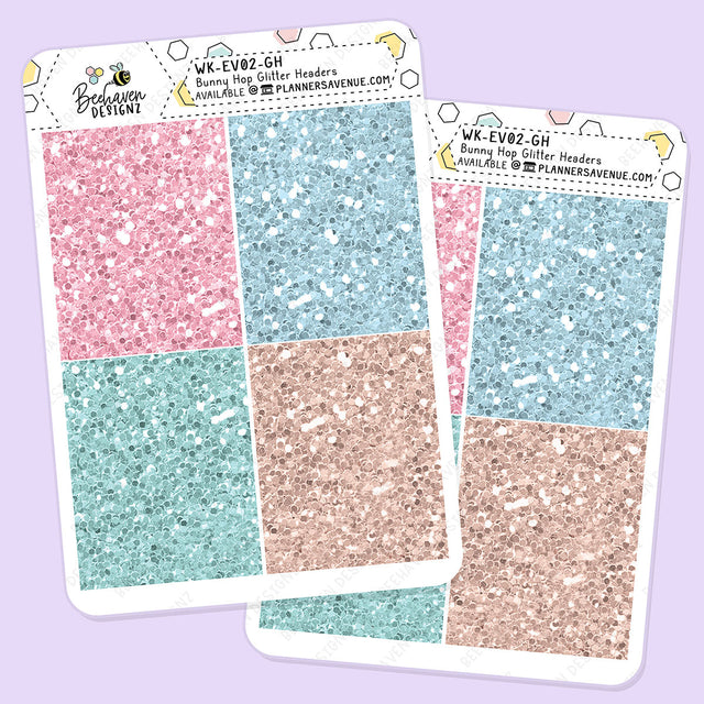 Bunny Hop Glitter Header Stickers