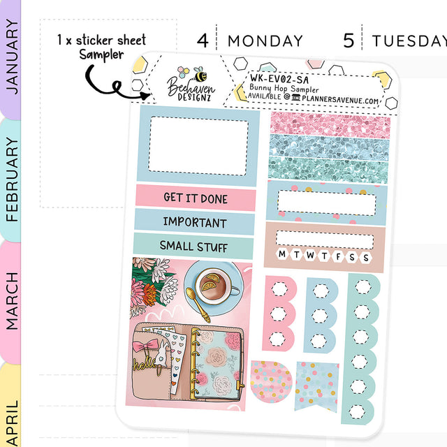 Bunny Hop Planner Sticker Sampler