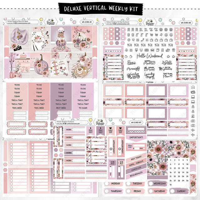 Autumn Pumpkin Vertical Planner Sticker Kit