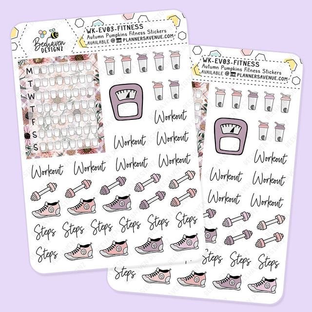 Autumn Pumpkin Fitness Planner Stickers